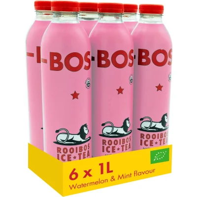 Afbeelding van BOS Ice Tea Watermelon &amp; Mint BIO Rooibos Koolzuurvrij Multipack 6 x 1L