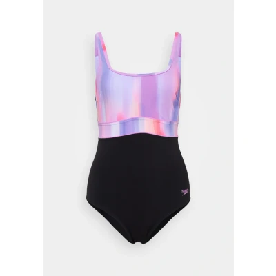 Afbeelding van Speedo Womens Shaping Contoureclipse Printed Swimsuit Badpak, Dames, Maat: 40, Neon violet
