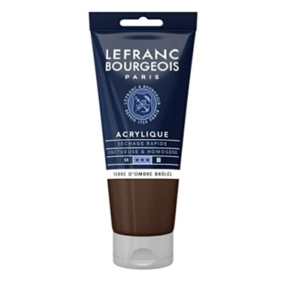 Afbeelding van Lefranc Bourgeois fijne acrylverf, Tube 80 ml, verbrande terre d‘ombre