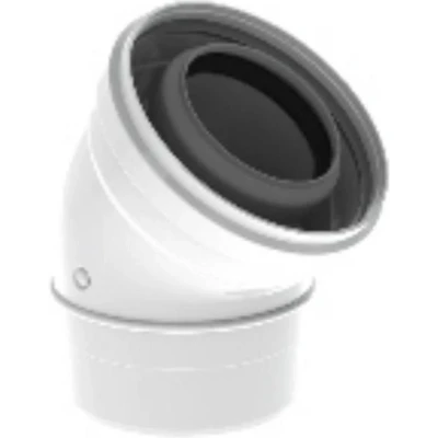 Afbeelding van Burgerhout Twinsafe PP concentrische bocht push fit WIT (80/125) x