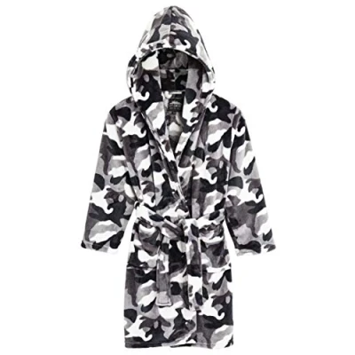 Afbeelding van CityComfort Badjas Jongen, Zachte Fleece Badjas, Camouflage Badjassen Met Capuchon, Jongen Kamerjas, Kids Dressing Gown, Warme Ochtendjassen. Cadeau Grijs Camo, 7 8 jaar