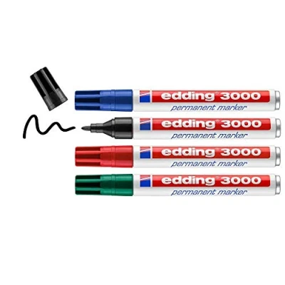 Afbeelding van Viltstift edding 3000 rond 1.5 3mm assorti blister à 4 stuks