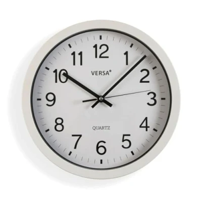 Afbeelding van Muurklok Versa Wit Plastic Kwarts 4,3 x 30 cm