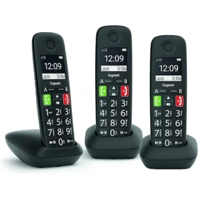 Afbeelding van Gigaset E290E Trio Senioren DECT telefoon Zwart