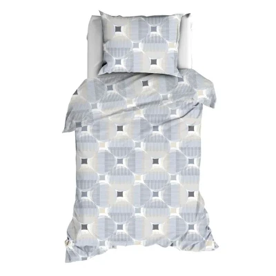 Afbeelding van Romanette Kwadro Dekbedovertrek Eenpersoons 140x200/220 cm Silver