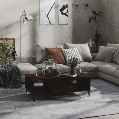 Afbeelding van Salontafel 103,5x60x35 cm spaanplaat gerookt eikenkleurig