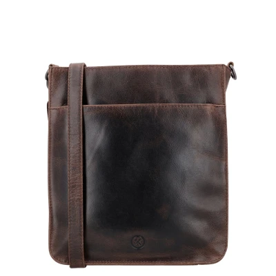 Afbeelding van Micmacbags Next Navajo Schoudertas Donkerbruin 100% Leer