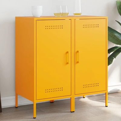 Afbeelding van Dressoirs 2 st 36x39x79 cm koudgewalst staal mosterdgeel