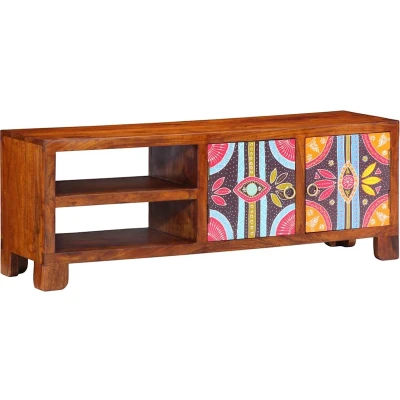 Afbeelding van vidaXL TV meubel 110x30x40 massief acaciahout meerkleurig