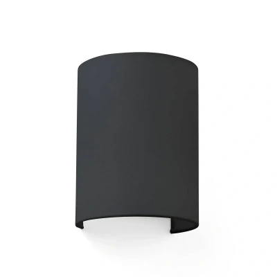 Afbeelding van Wandlamp Cotton, gewelfd, 20 x 15 cm, zwart