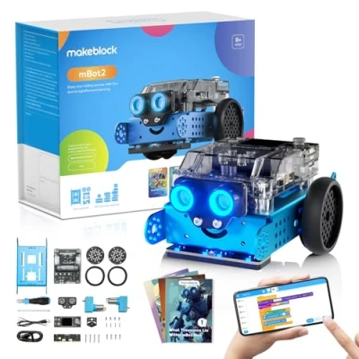 Afbeelding van Makeblock mBot 2 programmeerbare robot, compatibel met Scratch en Python, coderingsrobot voor kinderen, ondersteunt wifi, IoT, AI technologie, op afstand bestuurbare auto STEM speelgoed