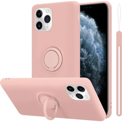 Afbeelding van Cadorabo Hoesje geschikt voor Apple iPhone 11 PRO MAX in LIQUID ROZE Beschermhoes van flexibel TPU silicone Case Cover met ring