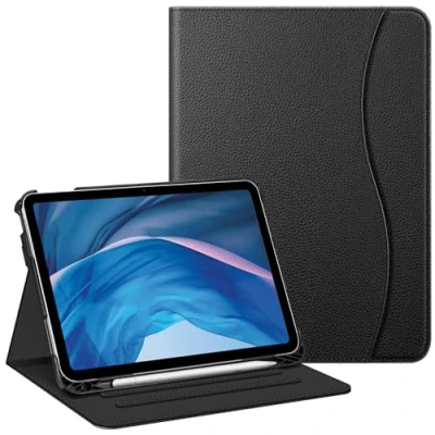 Afbeelding van Fintie Hoes voor iPad 10e generatie 2022 (10,9 inch) beschermhoes met meerdere hoeken penhouder, documentenvak en automatische slaap/waakfunctie, zwart