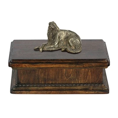 Afbeelding van Elegante urn hond voor Borzoi hond, met beeldje hondenas.