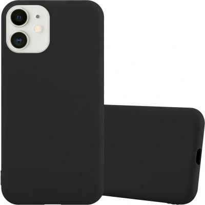 Afbeelding van Cadorabo Hoesje geschikt voor Apple iPhone 12 MINI in CANDY ZWART Beschermhoes gemaakt van flexibel TPU silicone Case Cover
