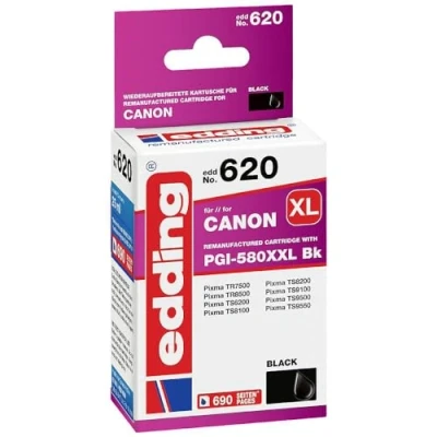 Afbeelding van Edding Inktcartridge vervangt Canon PGI 580BK XXL Compatibel Zwart EDD 620 18