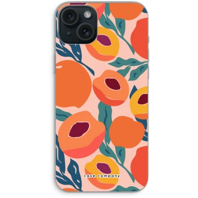 Afbeelding van Case Company® hoesje geschikt voor iPhone 15 Plus Perzik Soft Cover Telefoonhoesje Bescherming aan alle Kanten en Schermrand