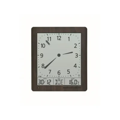 Afbeelding van AMS F5893 Wandklok Digitaal Radiogestuurde tijdsaanduiding LCD Temperatuur Snooze Grijs Antraciet