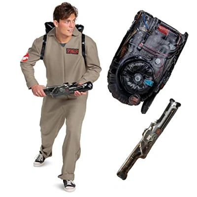 Afbeelding van DISGUISE Officieel Ghostbusters kostuum voor volwassenen, met opblaasbare protonenverpakking, Halloween maat L