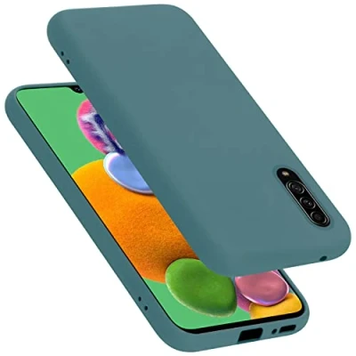 Afbeelding van Cadorabo Hoesje geschikt voor Samsung Galaxy A90 5G in LIQUID GROEN Beschermhoes gemaakt van flexibel TPU silicone Case Cover