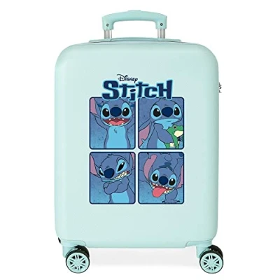 Afbeelding van Stitch meisje koffer ABS 55cm twister wielen turquoise