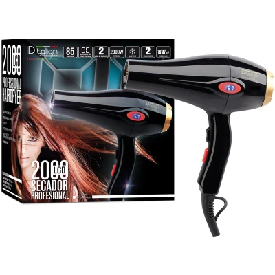 Afbeelding van Italian Design Electrical Items HAIR Dryer 2000 Display LCD Stylingproduct, Maat: One Size, Black