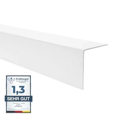 Afbeelding van Quest PVC randbescherming hoek zonder plakband hoeklijst hoekbescherming 30 x mm 200 cm wit