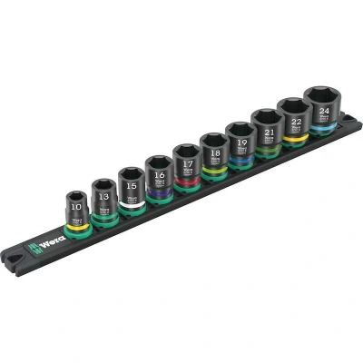 Afbeelding van Wera 9607 Nuss Magnetleiste B Impaktor 1 05005451001 Dopsleutelset Metrisch 3/8 11 delig