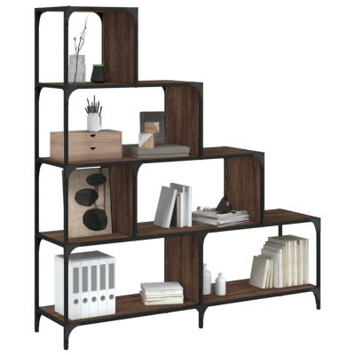 Afbeelding van Boekenkast 4 laags 139x33,5x149 cm bewerkt hout bruin eiken