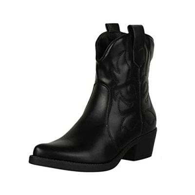 Afbeelding van Elara Cowboy/Bikerlaarsjes, Dames, Maat: 41, Schwarz Kunststof