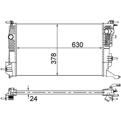 Afbeelding van MAHLE ORIGINAL CR 840 001S Radiateur 828 378 24 Koelribben mechanisch gelast RENAULT: MEGANE 3, GRAND SCENIC 3