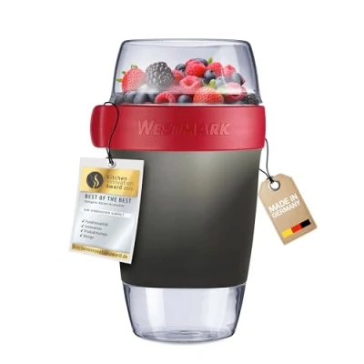 Afbeelding van Westmark Lunchbox, praktische beker om mee te nemen, ideaal voor maaltijden zoals muesli, pap, soep en salade, magnetron vriezerbestendig, 1150 ml, BPA vrij