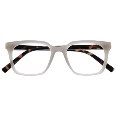 Afbeelding van OPULIZE KOI Lunettes de lecture Grande monture rectangulaire Gris Homme Femme Charnières à ressort R50 7 +3,50
