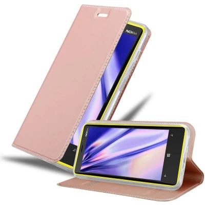 Afbeelding van Cadorabo Hoesje geschikt voor Nokia Lumia 920 in CLASSY ROSE GOUD Beschermhoes met magnetische sluiting, standfunctie en kaartvakje Book Case Cover Etui