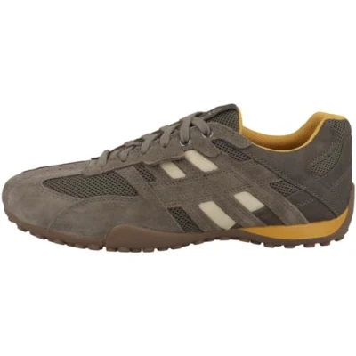 Afbeelding van Geox UOMO Snake Sneakers laag, Heren, Maat: 45, Dove grey/light taupe Leer en textiel