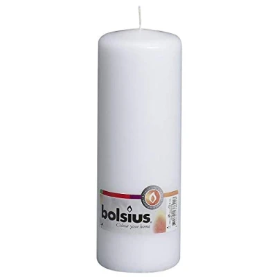 Afbeelding van BOLSIUS Stompkaarsen wit 20 cm brandduur: 75 uur, 8 stuks