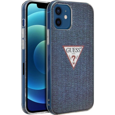 Afbeelding van Guess Metallic Serie Geschikt voor Apple iPhone 12/12 Pro Effect Hoesje Blauw