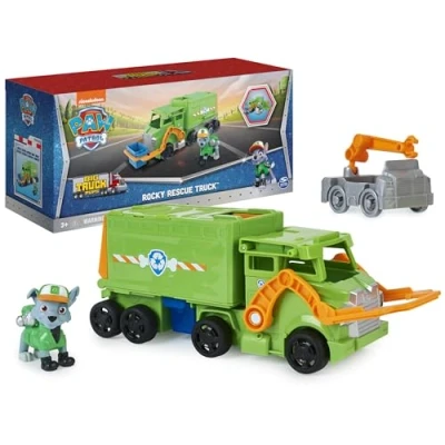 Afbeelding van Paw Patrol Rocky transformeerbare auto Big Truck transformeerbaar met 1 figuur en mini reddingsauto 6065318 speelgoed voor kinderen vanaf 3 jaar