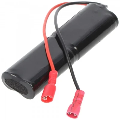 Afbeelding van Batterij voor noodlicht NiCd 4.8V 860mAh L2x2 Mignon AA met 150 mm kabel en Faston aansluitingen 4,8 / + 6,3 vervangt GAZ 5161000415