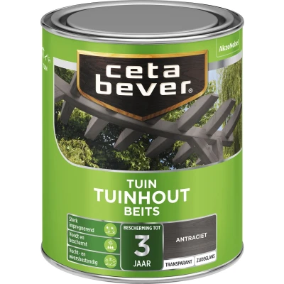 Afbeelding van Ceta Bever Tuinbeits Tuinhout Transparant 034 Antraciet 0,75 liter Blanke lak &amp; Beits