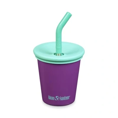 Afbeelding van Klean Kanteen Kid Drinkbeker met Rietjesdeksel 296ml./ 10oz sparkling grape Rietjesbeker