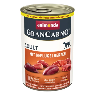 Afbeelding van animonda GranCarno Original Adult 6 x 400 g met Gevogeltehartjes