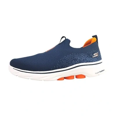 Afbeelding van Skechers GO WALK 7 SLIP ON Sneakers laag navy/orange, Heren, Maat: 42, Navy/orange Textiel
