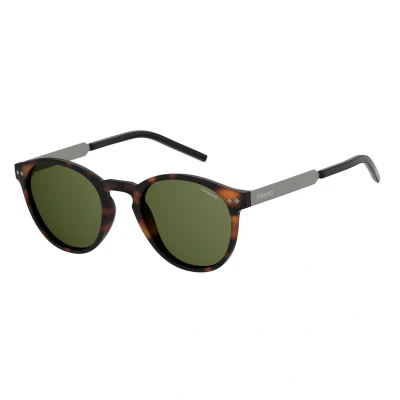 Afbeelding van Polaroid Round Unisexe Matt Havana Green Polarise Lunettes de soleil