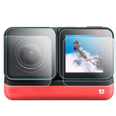 Afbeelding van Komet 360 ONE RS displaybeschermfolie compatibel met Insta360 R/RS Sports Video Action Camera 4K groothoek, gehard glas (2 lenzen en 2 LCD schermen)