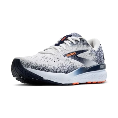 Afbeelding van Brooks Ghost 16 Hardloopschoenen voor op de weg, Heren, Maat: 41, White peacoat orange Textiel