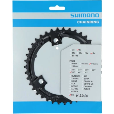 Afbeelding van Kettingblad 39T Shimano Claris FC R2030 7/8 speed
