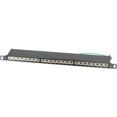Afbeelding van CAT6a Gigabit 19&#039;&#039; Patch Panel 0,5U met 24 poorten afgeschermd / zwart