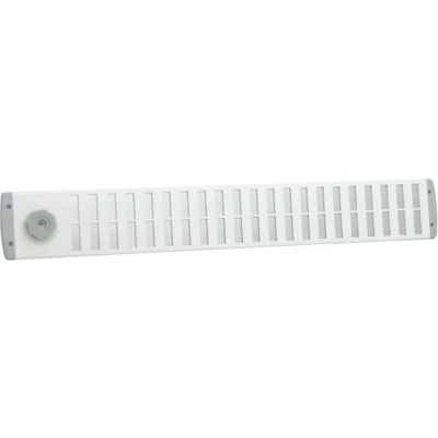 Afbeelding van Nedco schuifrooster 650x90mm bold line met draaiknop vliegengaas aluminium wit