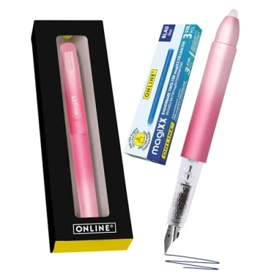 Afbeelding van Online magiXX Sweet Love vulpen met blauwe inkt, uitwisbaar, 4 Magic XX patronen om te schrijven, wissen en corrigeren slechts één handbeweging, cadeau voor school universiteit